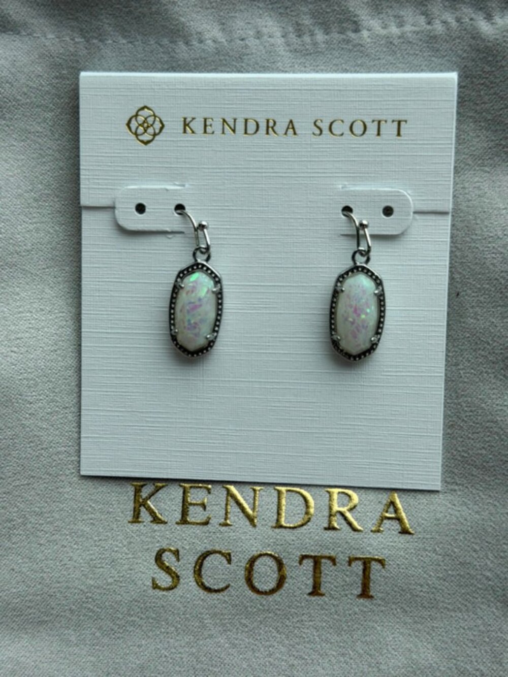Kendra Scott White Pendant Earrings